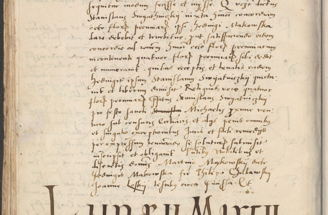 Zdjęcie nr 758 dla obiektu archiwalnego: Acta actorum causarum, sentenciarum et obligacionum coram reverendo patre domino Paulo Crassowsky Warssoviensi et Omnium Sanctorum preposito, canonico et officiali generali Cracoviensi ad annum Domini millesimum quingentesimum quadraresimum quatrum, cuius indicio est secunda pontificatus sanctissimi in Christo patris et domini nostri domini Pauli divina providencia pape tercii anno ipsius decimo, a die ac mense infrascriptis feliciter continuantur