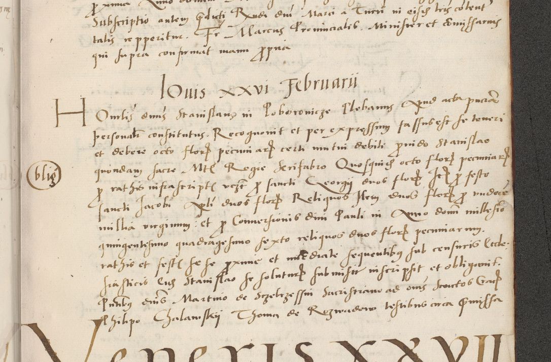 Zdjęcie nr 751 dla obiektu archiwalnego: Acta actorum causarum, sentenciarum et obligacionum coram reverendo patre domino Paulo Crassowsky Warssoviensi et Omnium Sanctorum preposito, canonico et officiali generali Cracoviensi ad annum Domini millesimum quingentesimum quadraresimum quatrum, cuius indicio est secunda pontificatus sanctissimi in Christo patris et domini nostri domini Pauli divina providencia pape tercii anno ipsius decimo, a die ac mense infrascriptis feliciter continuantur