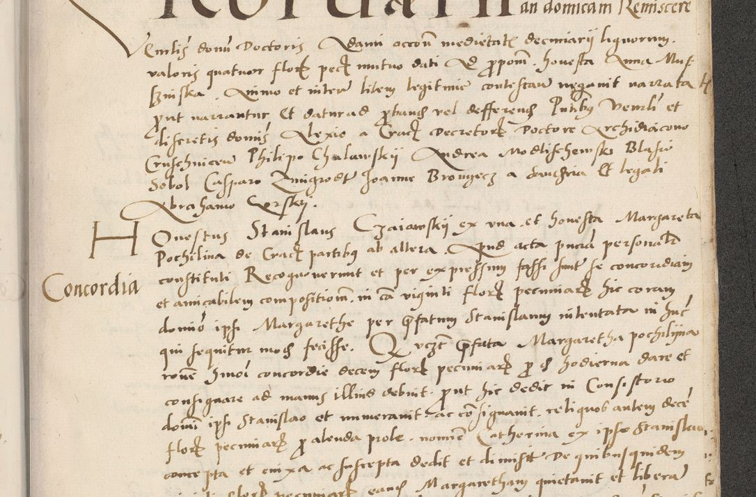 Zdjęcie nr 745 dla obiektu archiwalnego: Acta actorum causarum, sentenciarum et obligacionum coram reverendo patre domino Paulo Crassowsky Warssoviensi et Omnium Sanctorum preposito, canonico et officiali generali Cracoviensi ad annum Domini millesimum quingentesimum quadraresimum quatrum, cuius indicio est secunda pontificatus sanctissimi in Christo patris et domini nostri domini Pauli divina providencia pape tercii anno ipsius decimo, a die ac mense infrascriptis feliciter continuantur