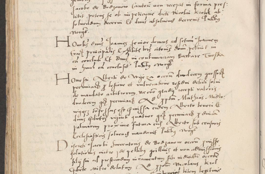 Zdjęcie nr 738 dla obiektu archiwalnego: Acta actorum causarum, sentenciarum et obligacionum coram reverendo patre domino Paulo Crassowsky Warssoviensi et Omnium Sanctorum preposito, canonico et officiali generali Cracoviensi ad annum Domini millesimum quingentesimum quadraresimum quatrum, cuius indicio est secunda pontificatus sanctissimi in Christo patris et domini nostri domini Pauli divina providencia pape tercii anno ipsius decimo, a die ac mense infrascriptis feliciter continuantur