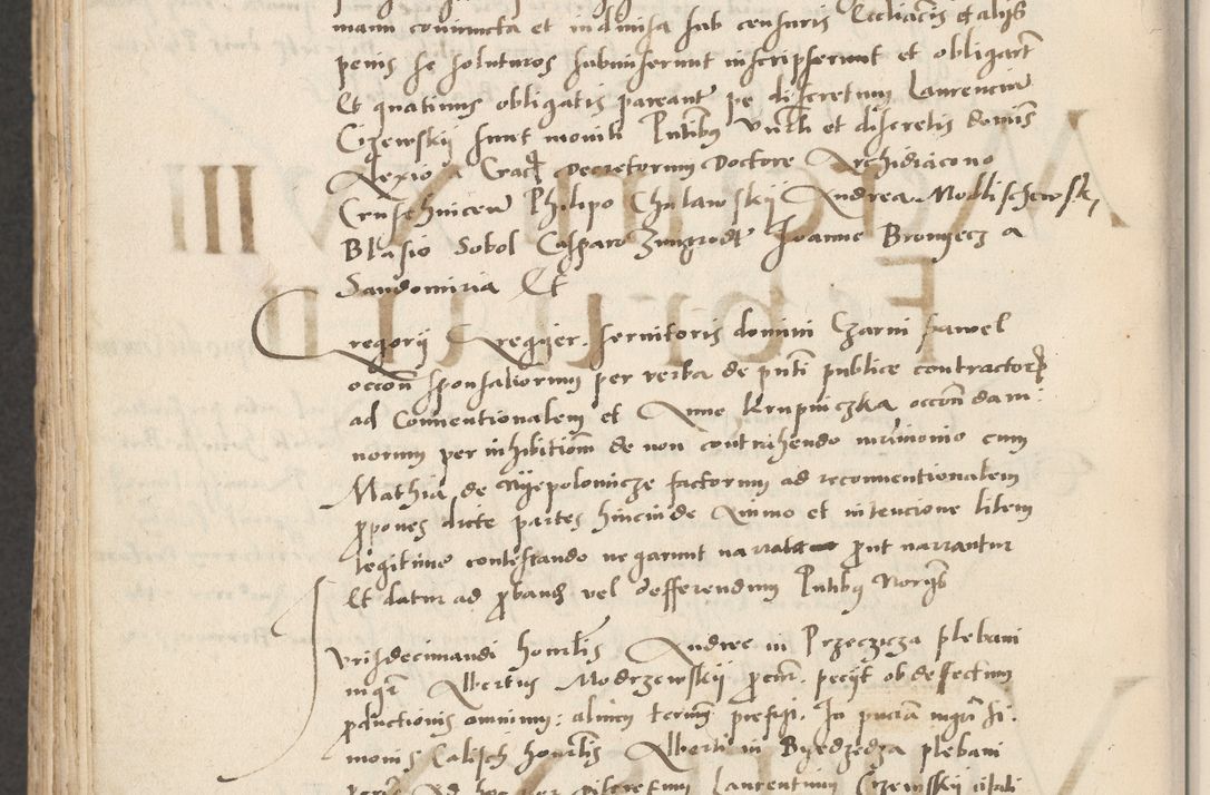 Zdjęcie nr 736 dla obiektu archiwalnego: Acta actorum causarum, sentenciarum et obligacionum coram reverendo patre domino Paulo Crassowsky Warssoviensi et Omnium Sanctorum preposito, canonico et officiali generali Cracoviensi ad annum Domini millesimum quingentesimum quadraresimum quatrum, cuius indicio est secunda pontificatus sanctissimi in Christo patris et domini nostri domini Pauli divina providencia pape tercii anno ipsius decimo, a die ac mense infrascriptis feliciter continuantur