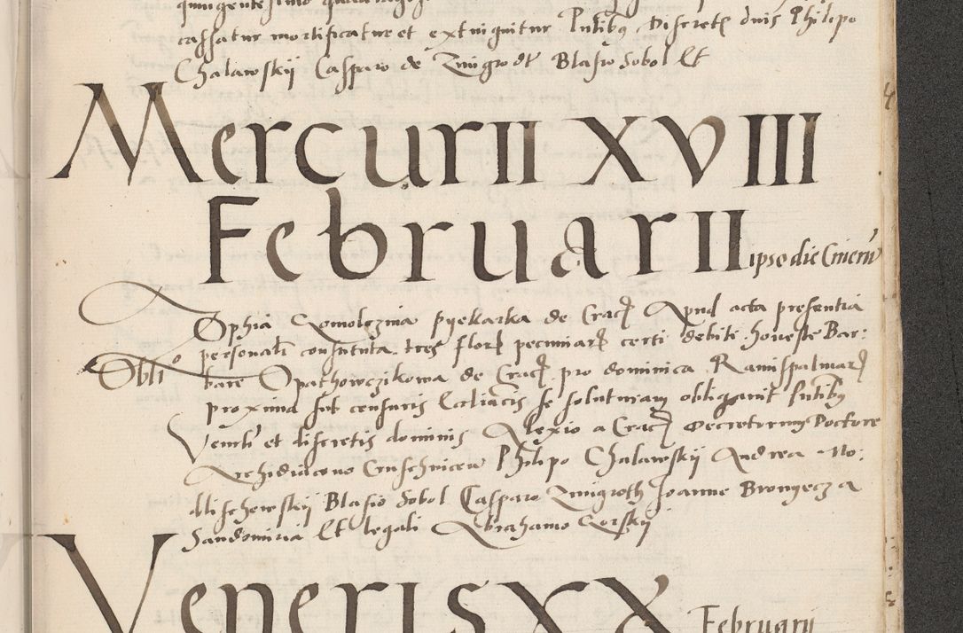 Zdjęcie nr 735 dla obiektu archiwalnego: Acta actorum causarum, sentenciarum et obligacionum coram reverendo patre domino Paulo Crassowsky Warssoviensi et Omnium Sanctorum preposito, canonico et officiali generali Cracoviensi ad annum Domini millesimum quingentesimum quadraresimum quatrum, cuius indicio est secunda pontificatus sanctissimi in Christo patris et domini nostri domini Pauli divina providencia pape tercii anno ipsius decimo, a die ac mense infrascriptis feliciter continuantur