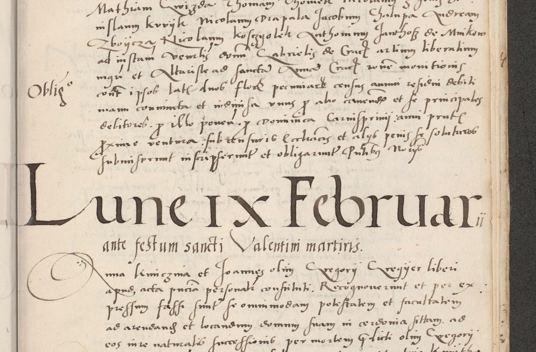 Zdjęcie nr 723 dla obiektu archiwalnego: Acta actorum causarum, sentenciarum et obligacionum coram reverendo patre domino Paulo Crassowsky Warssoviensi et Omnium Sanctorum preposito, canonico et officiali generali Cracoviensi ad annum Domini millesimum quingentesimum quadraresimum quatrum, cuius indicio est secunda pontificatus sanctissimi in Christo patris et domini nostri domini Pauli divina providencia pape tercii anno ipsius decimo, a die ac mense infrascriptis feliciter continuantur