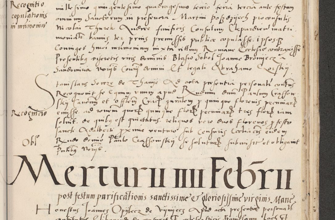 Zdjęcie nr 711 dla obiektu archiwalnego: Acta actorum causarum, sentenciarum et obligacionum coram reverendo patre domino Paulo Crassowsky Warssoviensi et Omnium Sanctorum preposito, canonico et officiali generali Cracoviensi ad annum Domini millesimum quingentesimum quadraresimum quatrum, cuius indicio est secunda pontificatus sanctissimi in Christo patris et domini nostri domini Pauli divina providencia pape tercii anno ipsius decimo, a die ac mense infrascriptis feliciter continuantur