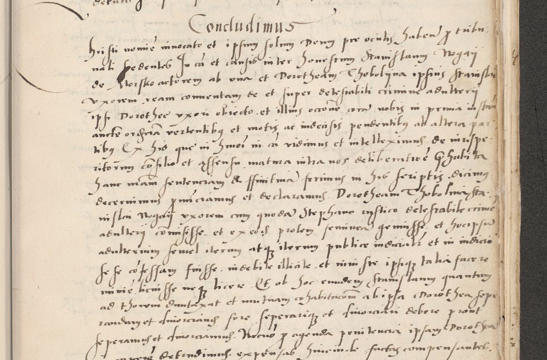 Zdjęcie nr 715 dla obiektu archiwalnego: Acta actorum causarum, sentenciarum et obligacionum coram reverendo patre domino Paulo Crassowsky Warssoviensi et Omnium Sanctorum preposito, canonico et officiali generali Cracoviensi ad annum Domini millesimum quingentesimum quadraresimum quatrum, cuius indicio est secunda pontificatus sanctissimi in Christo patris et domini nostri domini Pauli divina providencia pape tercii anno ipsius decimo, a die ac mense infrascriptis feliciter continuantur