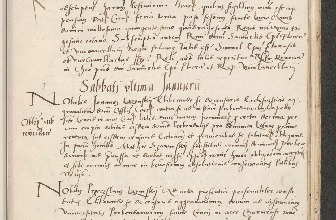 Zdjęcie nr 709 dla obiektu archiwalnego: Acta actorum causarum, sentenciarum et obligacionum coram reverendo patre domino Paulo Crassowsky Warssoviensi et Omnium Sanctorum preposito, canonico et officiali generali Cracoviensi ad annum Domini millesimum quingentesimum quadraresimum quatrum, cuius indicio est secunda pontificatus sanctissimi in Christo patris et domini nostri domini Pauli divina providencia pape tercii anno ipsius decimo, a die ac mense infrascriptis feliciter continuantur