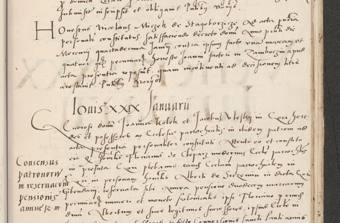 Zdjęcie nr 701 dla obiektu archiwalnego: Acta actorum causarum, sentenciarum et obligacionum coram reverendo patre domino Paulo Crassowsky Warssoviensi et Omnium Sanctorum preposito, canonico et officiali generali Cracoviensi ad annum Domini millesimum quingentesimum quadraresimum quatrum, cuius indicio est secunda pontificatus sanctissimi in Christo patris et domini nostri domini Pauli divina providencia pape tercii anno ipsius decimo, a die ac mense infrascriptis feliciter continuantur