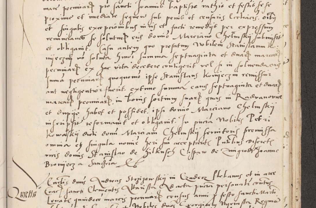 Zdjęcie nr 695 dla obiektu archiwalnego: Acta actorum causarum, sentenciarum et obligacionum coram reverendo patre domino Paulo Crassowsky Warssoviensi et Omnium Sanctorum preposito, canonico et officiali generali Cracoviensi ad annum Domini millesimum quingentesimum quadraresimum quatrum, cuius indicio est secunda pontificatus sanctissimi in Christo patris et domini nostri domini Pauli divina providencia pape tercii anno ipsius decimo, a die ac mense infrascriptis feliciter continuantur