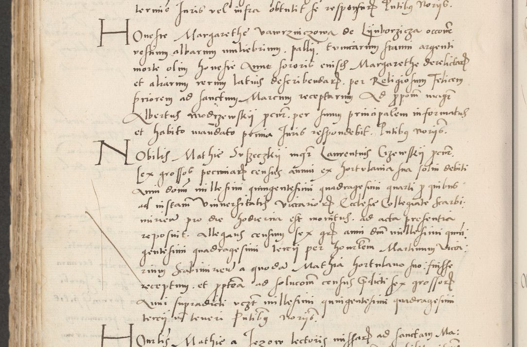 Zdjęcie nr 692 dla obiektu archiwalnego: Acta actorum causarum, sentenciarum et obligacionum coram reverendo patre domino Paulo Crassowsky Warssoviensi et Omnium Sanctorum preposito, canonico et officiali generali Cracoviensi ad annum Domini millesimum quingentesimum quadraresimum quatrum, cuius indicio est secunda pontificatus sanctissimi in Christo patris et domini nostri domini Pauli divina providencia pape tercii anno ipsius decimo, a die ac mense infrascriptis feliciter continuantur