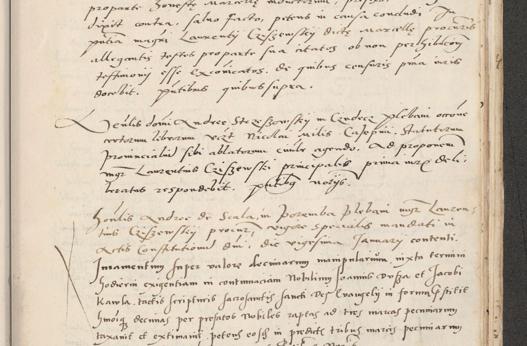 Zdjęcie nr 691 dla obiektu archiwalnego: Acta actorum causarum, sentenciarum et obligacionum coram reverendo patre domino Paulo Crassowsky Warssoviensi et Omnium Sanctorum preposito, canonico et officiali generali Cracoviensi ad annum Domini millesimum quingentesimum quadraresimum quatrum, cuius indicio est secunda pontificatus sanctissimi in Christo patris et domini nostri domini Pauli divina providencia pape tercii anno ipsius decimo, a die ac mense infrascriptis feliciter continuantur