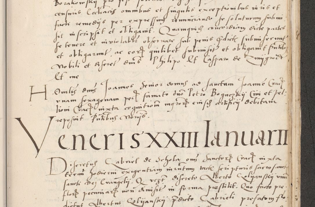 Zdjęcie nr 689 dla obiektu archiwalnego: Acta actorum causarum, sentenciarum et obligacionum coram reverendo patre domino Paulo Crassowsky Warssoviensi et Omnium Sanctorum preposito, canonico et officiali generali Cracoviensi ad annum Domini millesimum quingentesimum quadraresimum quatrum, cuius indicio est secunda pontificatus sanctissimi in Christo patris et domini nostri domini Pauli divina providencia pape tercii anno ipsius decimo, a die ac mense infrascriptis feliciter continuantur