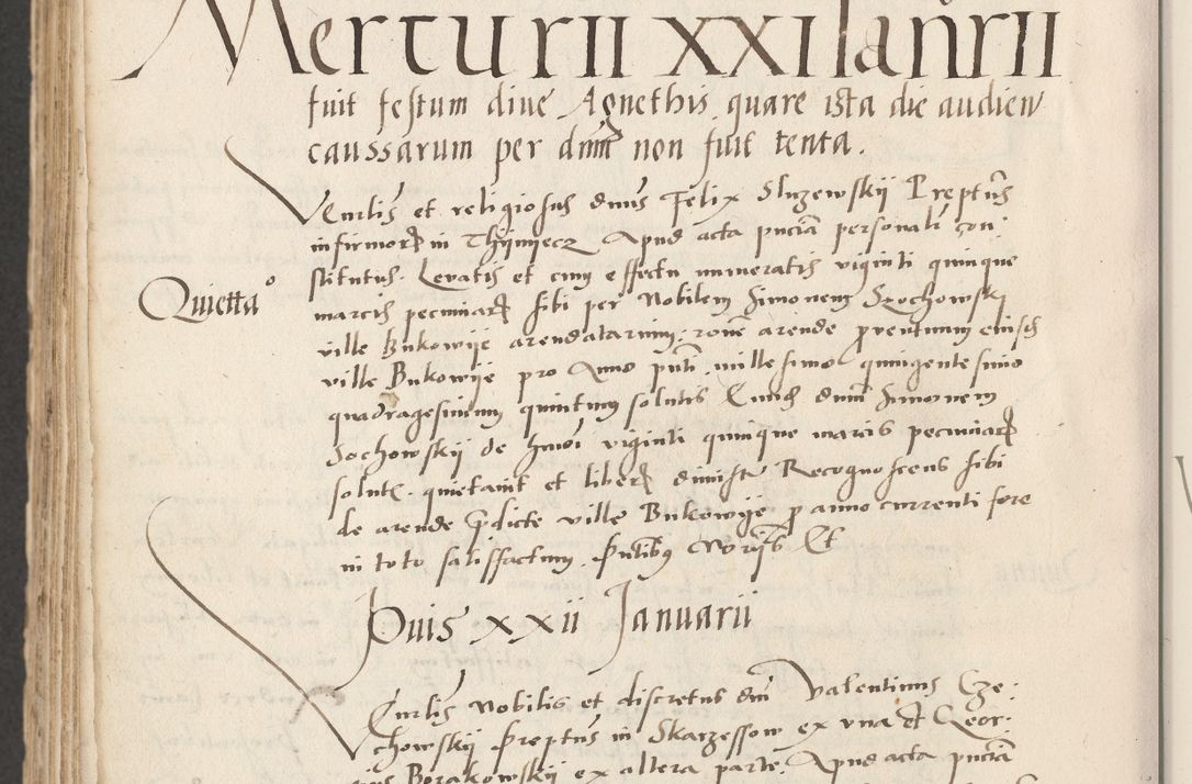 Zdjęcie nr 688 dla obiektu archiwalnego: Acta actorum causarum, sentenciarum et obligacionum coram reverendo patre domino Paulo Crassowsky Warssoviensi et Omnium Sanctorum preposito, canonico et officiali generali Cracoviensi ad annum Domini millesimum quingentesimum quadraresimum quatrum, cuius indicio est secunda pontificatus sanctissimi in Christo patris et domini nostri domini Pauli divina providencia pape tercii anno ipsius decimo, a die ac mense infrascriptis feliciter continuantur