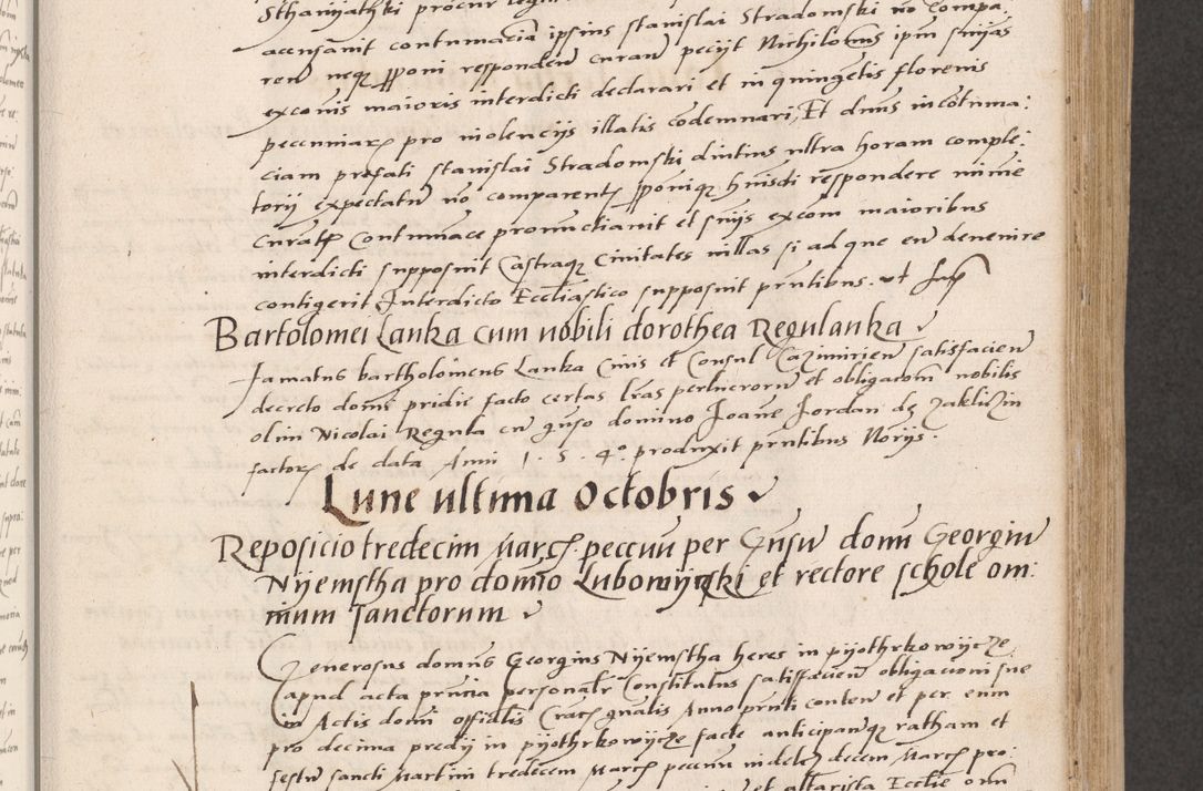 Zdjęcie nr 203 dla obiektu archiwalnego: Acta actorum coram reverendo patre domino Benedicto Isdbienski cancellario Gnesnesi, canonico et reverendissimi in Christo patris et domini domini Petri Dei gratia archiepiscopi Gnesnensis et episcopi Cracoviensis sedisque apostolice legati nati et primatis Regni Polonie, vicarioque in spiritualibus generali Cracoviensi ad annum Domini millesimum quingentisimum quadragesimum primum, cuius indictio est quatuordecima, pontificatus sanctissimi in Christo patris et domini nostri domini Pauli divina providencia pape tercii, anno ipsius septimo, feliciter continuantur. Dii cepta secundent