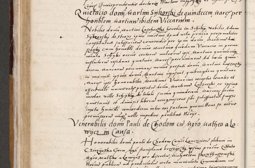 Zdjęcie nr 180 dla obiektu archiwalnego: Acta actorum coram reverendo patre domino Benedicto Isdbienski cancellario Gnesnesi, canonico et reverendissimi in Christo patris et domini domini Petri Dei gratia archiepiscopi Gnesnensis et episcopi Cracoviensis sedisque apostolice legati nati et primatis Regni Polonie, vicarioque in spiritualibus generali Cracoviensi ad annum Domini millesimum quingentisimum quadragesimum primum, cuius indictio est quatuordecima, pontificatus sanctissimi in Christo patris et domini nostri domini Pauli divina providencia pape tercii, anno ipsius septimo, feliciter continuantur. Dii cepta secundent