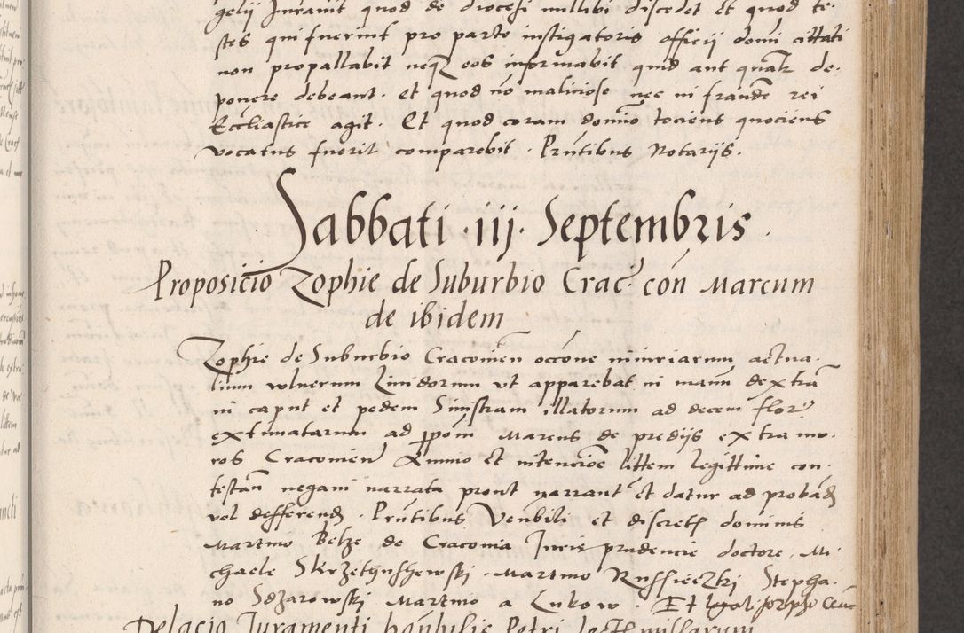 Zdjęcie nr 157 dla obiektu archiwalnego: Acta actorum coram reverendo patre domino Benedicto Isdbienski cancellario Gnesnesi, canonico et reverendissimi in Christo patris et domini domini Petri Dei gratia archiepiscopi Gnesnensis et episcopi Cracoviensis sedisque apostolice legati nati et primatis Regni Polonie, vicarioque in spiritualibus generali Cracoviensi ad annum Domini millesimum quingentisimum quadragesimum primum, cuius indictio est quatuordecima, pontificatus sanctissimi in Christo patris et domini nostri domini Pauli divina providencia pape tercii, anno ipsius septimo, feliciter continuantur. Dii cepta secundent