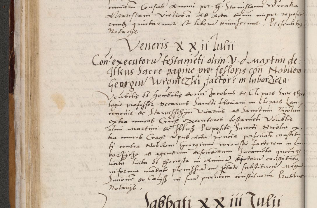Zdjęcie nr 120 dla obiektu archiwalnego: Acta actorum coram reverendo patre domino Benedicto Isdbienski cancellario Gnesnesi, canonico et reverendissimi in Christo patris et domini domini Petri Dei gratia archiepiscopi Gnesnensis et episcopi Cracoviensis sedisque apostolice legati nati et primatis Regni Polonie, vicarioque in spiritualibus generali Cracoviensi ad annum Domini millesimum quingentisimum quadragesimum primum, cuius indictio est quatuordecima, pontificatus sanctissimi in Christo patris et domini nostri domini Pauli divina providencia pape tercii, anno ipsius septimo, feliciter continuantur. Dii cepta secundent
