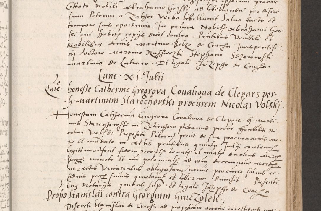 Zdjęcie nr 109 dla obiektu archiwalnego: Acta actorum coram reverendo patre domino Benedicto Isdbienski cancellario Gnesnesi, canonico et reverendissimi in Christo patris et domini domini Petri Dei gratia archiepiscopi Gnesnensis et episcopi Cracoviensis sedisque apostolice legati nati et primatis Regni Polonie, vicarioque in spiritualibus generali Cracoviensi ad annum Domini millesimum quingentisimum quadragesimum primum, cuius indictio est quatuordecima, pontificatus sanctissimi in Christo patris et domini nostri domini Pauli divina providencia pape tercii, anno ipsius septimo, feliciter continuantur. Dii cepta secundent