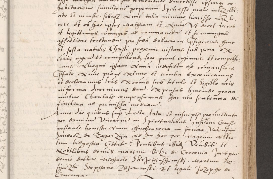 Zdjęcie nr 107 dla obiektu archiwalnego: Acta actorum coram reverendo patre domino Benedicto Isdbienski cancellario Gnesnesi, canonico et reverendissimi in Christo patris et domini domini Petri Dei gratia archiepiscopi Gnesnensis et episcopi Cracoviensis sedisque apostolice legati nati et primatis Regni Polonie, vicarioque in spiritualibus generali Cracoviensi ad annum Domini millesimum quingentisimum quadragesimum primum, cuius indictio est quatuordecima, pontificatus sanctissimi in Christo patris et domini nostri domini Pauli divina providencia pape tercii, anno ipsius septimo, feliciter continuantur. Dii cepta secundent