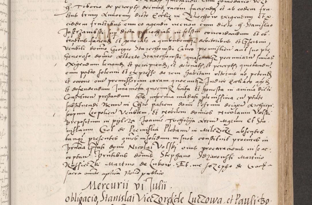 Zdjęcie nr 105 dla obiektu archiwalnego: Acta actorum coram reverendo patre domino Benedicto Isdbienski cancellario Gnesnesi, canonico et reverendissimi in Christo patris et domini domini Petri Dei gratia archiepiscopi Gnesnensis et episcopi Cracoviensis sedisque apostolice legati nati et primatis Regni Polonie, vicarioque in spiritualibus generali Cracoviensi ad annum Domini millesimum quingentisimum quadragesimum primum, cuius indictio est quatuordecima, pontificatus sanctissimi in Christo patris et domini nostri domini Pauli divina providencia pape tercii, anno ipsius septimo, feliciter continuantur. Dii cepta secundent