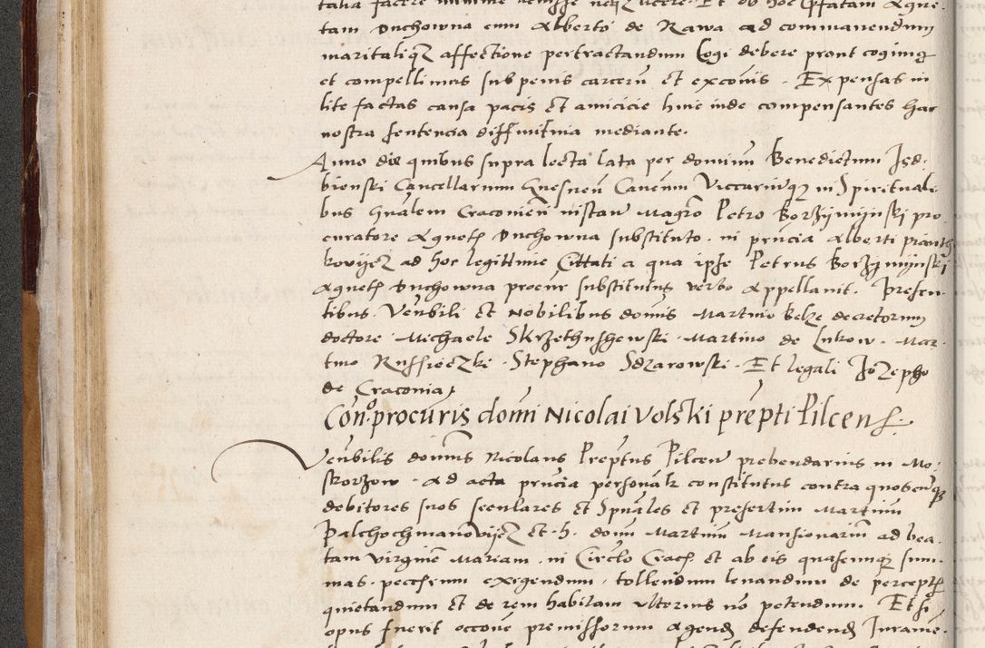 Zdjęcie nr 104 dla obiektu archiwalnego: Acta actorum coram reverendo patre domino Benedicto Isdbienski cancellario Gnesnesi, canonico et reverendissimi in Christo patris et domini domini Petri Dei gratia archiepiscopi Gnesnensis et episcopi Cracoviensis sedisque apostolice legati nati et primatis Regni Polonie, vicarioque in spiritualibus generali Cracoviensi ad annum Domini millesimum quingentisimum quadragesimum primum, cuius indictio est quatuordecima, pontificatus sanctissimi in Christo patris et domini nostri domini Pauli divina providencia pape tercii, anno ipsius septimo, feliciter continuantur. Dii cepta secundent