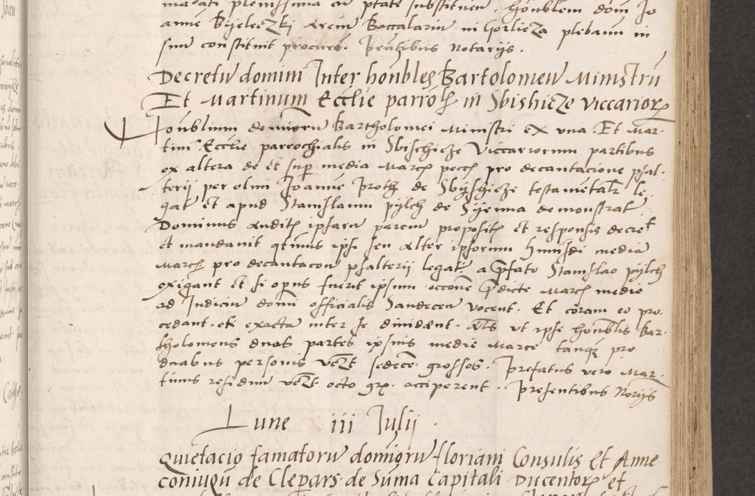 Zdjęcie nr 97 dla obiektu archiwalnego: Acta actorum coram reverendo patre domino Benedicto Isdbienski cancellario Gnesnesi, canonico et reverendissimi in Christo patris et domini domini Petri Dei gratia archiepiscopi Gnesnensis et episcopi Cracoviensis sedisque apostolice legati nati et primatis Regni Polonie, vicarioque in spiritualibus generali Cracoviensi ad annum Domini millesimum quingentisimum quadragesimum primum, cuius indictio est quatuordecima, pontificatus sanctissimi in Christo patris et domini nostri domini Pauli divina providencia pape tercii, anno ipsius septimo, feliciter continuantur. Dii cepta secundent