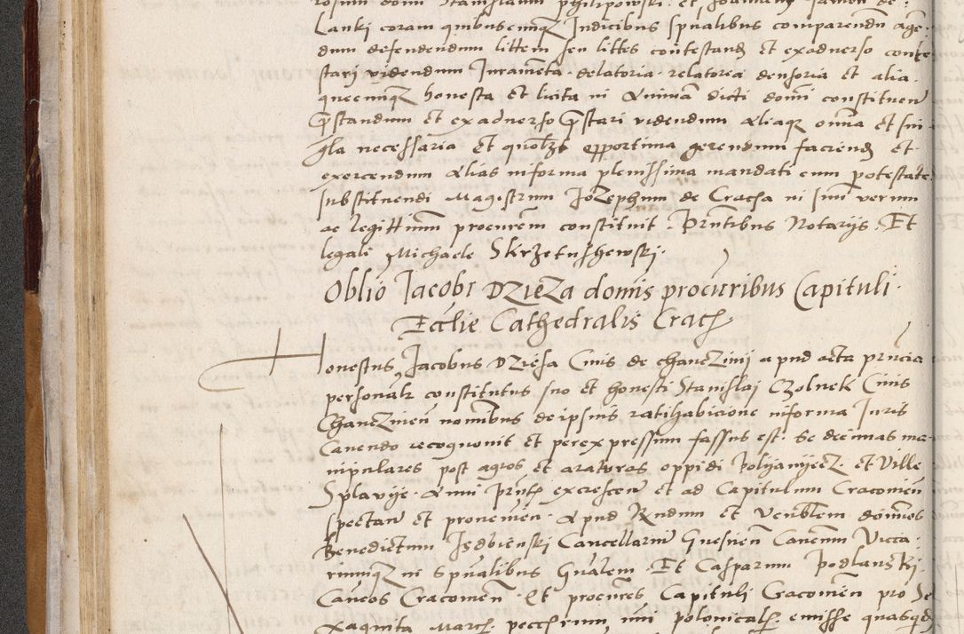Zdjęcie nr 94 dla obiektu archiwalnego: Acta actorum coram reverendo patre domino Benedicto Isdbienski cancellario Gnesnesi, canonico et reverendissimi in Christo patris et domini domini Petri Dei gratia archiepiscopi Gnesnensis et episcopi Cracoviensis sedisque apostolice legati nati et primatis Regni Polonie, vicarioque in spiritualibus generali Cracoviensi ad annum Domini millesimum quingentisimum quadragesimum primum, cuius indictio est quatuordecima, pontificatus sanctissimi in Christo patris et domini nostri domini Pauli divina providencia pape tercii, anno ipsius septimo, feliciter continuantur. Dii cepta secundent