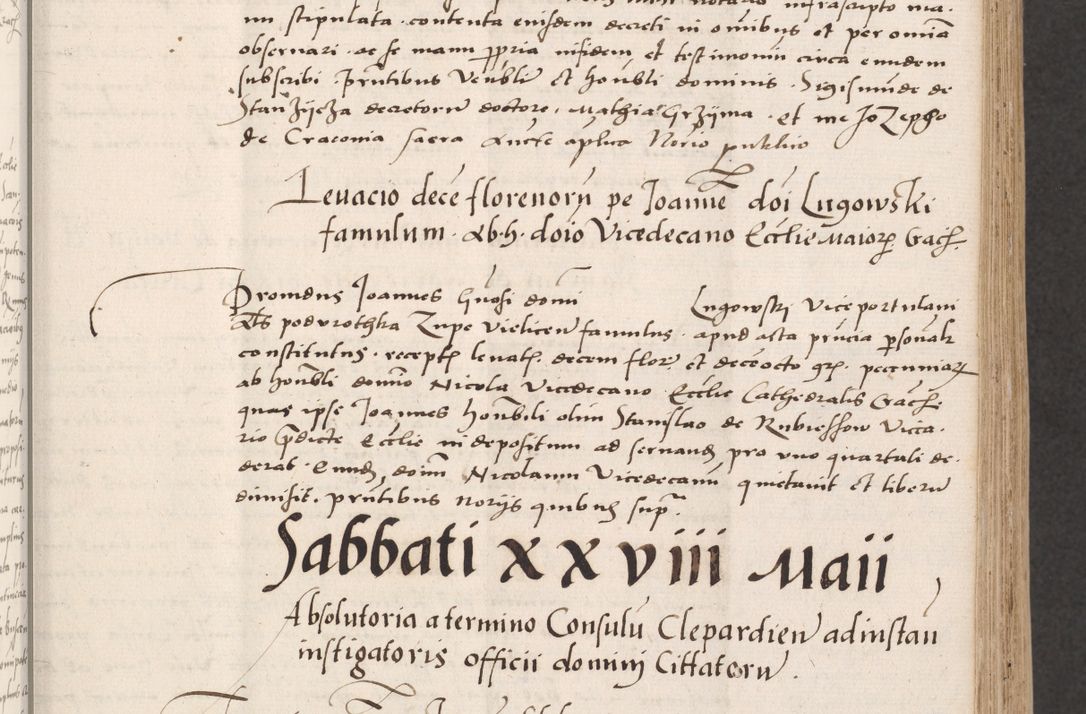 Zdjęcie nr 61 dla obiektu archiwalnego: Acta actorum coram reverendo patre domino Benedicto Isdbienski cancellario Gnesnesi, canonico et reverendissimi in Christo patris et domini domini Petri Dei gratia archiepiscopi Gnesnensis et episcopi Cracoviensis sedisque apostolice legati nati et primatis Regni Polonie, vicarioque in spiritualibus generali Cracoviensi ad annum Domini millesimum quingentisimum quadragesimum primum, cuius indictio est quatuordecima, pontificatus sanctissimi in Christo patris et domini nostri domini Pauli divina providencia pape tercii, anno ipsius septimo, feliciter continuantur. Dii cepta secundent