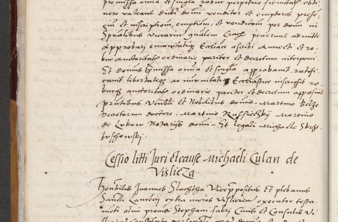 Zdjęcie nr 36 dla obiektu archiwalnego: Acta actorum coram reverendo patre domino Benedicto Isdbienski cancellario Gnesnesi, canonico et reverendissimi in Christo patris et domini domini Petri Dei gratia archiepiscopi Gnesnensis et episcopi Cracoviensis sedisque apostolice legati nati et primatis Regni Polonie, vicarioque in spiritualibus generali Cracoviensi ad annum Domini millesimum quingentisimum quadragesimum primum, cuius indictio est quatuordecima, pontificatus sanctissimi in Christo patris et domini nostri domini Pauli divina providencia pape tercii, anno ipsius septimo, feliciter continuantur. Dii cepta secundent