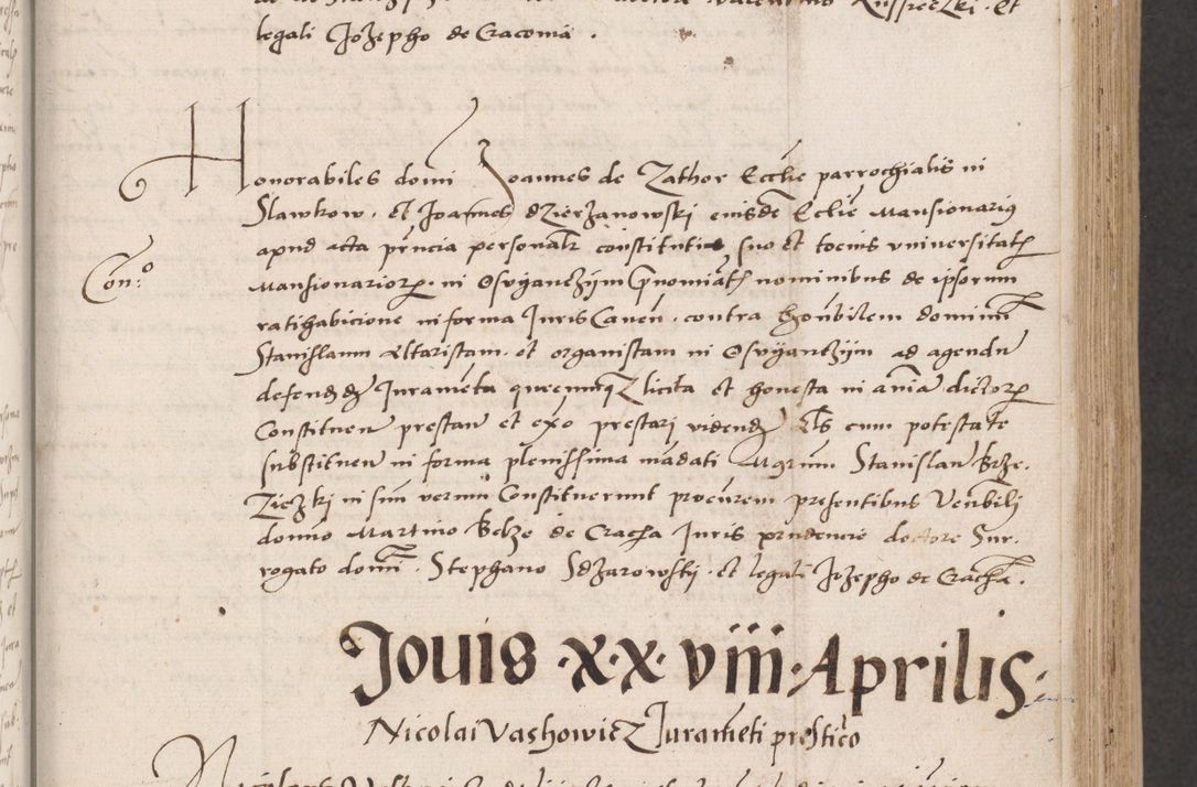 Zdjęcie nr 21 dla obiektu archiwalnego: Acta actorum coram reverendo patre domino Benedicto Isdbienski cancellario Gnesnesi, canonico et reverendissimi in Christo patris et domini domini Petri Dei gratia archiepiscopi Gnesnensis et episcopi Cracoviensis sedisque apostolice legati nati et primatis Regni Polonie, vicarioque in spiritualibus generali Cracoviensi ad annum Domini millesimum quingentisimum quadragesimum primum, cuius indictio est quatuordecima, pontificatus sanctissimi in Christo patris et domini nostri domini Pauli divina providencia pape tercii, anno ipsius septimo, feliciter continuantur. Dii cepta secundent