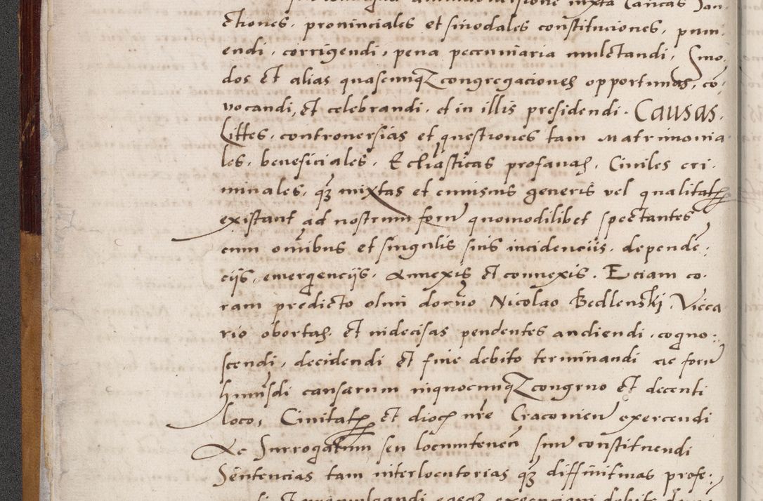 Zdjęcie nr 14 dla obiektu archiwalnego: Acta actorum coram reverendo patre domino Benedicto Isdbienski cancellario Gnesnesi, canonico et reverendissimi in Christo patris et domini domini Petri Dei gratia archiepiscopi Gnesnensis et episcopi Cracoviensis sedisque apostolice legati nati et primatis Regni Polonie, vicarioque in spiritualibus generali Cracoviensi ad annum Domini millesimum quingentisimum quadragesimum primum, cuius indictio est quatuordecima, pontificatus sanctissimi in Christo patris et domini nostri domini Pauli divina providencia pape tercii, anno ipsius septimo, feliciter continuantur. Dii cepta secundent