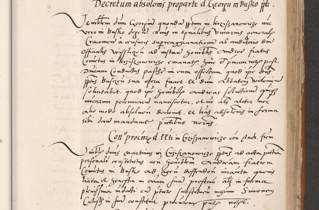 Zdjęcie nr 403 dla obiektu archiwalnego: Acta actorum coram reverendo patre domino Benedicto Isdbienski cancellario Gnesnesi, canonico et reverendissimi in Christo patris et domini domini Petri Dei gratia archiepiscopi Gnesnensis et episcopi Cracoviensis sedisque apostolice legati nati et primatis Regni Polonie, vicarioque in spiritualibus generali Cracoviensi ad annum Domini millesimum quingentisimum quadragesimum primum, cuius indictio est quatuordecima, pontificatus sanctissimi in Christo patris et domini nostri domini Pauli divina providencia pape tercii, anno ipsius septimo, feliciter continuantur. Dii cepta secundent