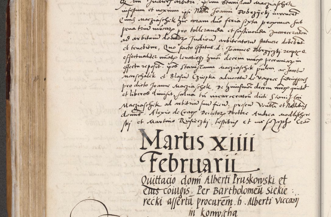 Zdjęcie nr 308 dla obiektu archiwalnego: Acta actorum coram reverendo patre domino Benedicto Isdbienski cancellario Gnesnesi, canonico et reverendissimi in Christo patris et domini domini Petri Dei gratia archiepiscopi Gnesnensis et episcopi Cracoviensis sedisque apostolice legati nati et primatis Regni Polonie, vicarioque in spiritualibus generali Cracoviensi ad annum Domini millesimum quingentisimum quadragesimum primum, cuius indictio est quatuordecima, pontificatus sanctissimi in Christo patris et domini nostri domini Pauli divina providencia pape tercii, anno ipsius septimo, feliciter continuantur. Dii cepta secundent