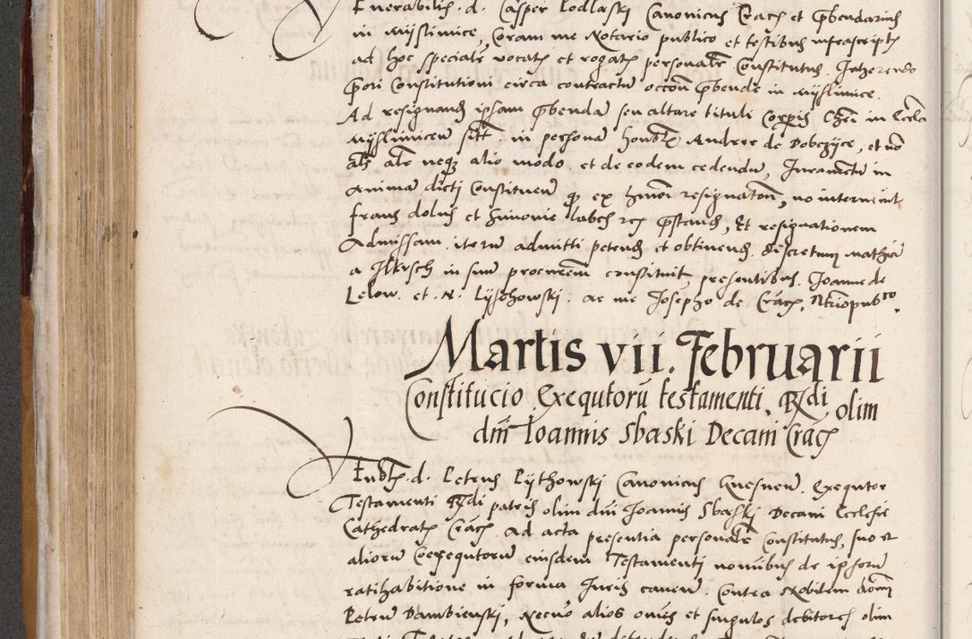 Zdjęcie nr 298 dla obiektu archiwalnego: Acta actorum coram reverendo patre domino Benedicto Isdbienski cancellario Gnesnesi, canonico et reverendissimi in Christo patris et domini domini Petri Dei gratia archiepiscopi Gnesnensis et episcopi Cracoviensis sedisque apostolice legati nati et primatis Regni Polonie, vicarioque in spiritualibus generali Cracoviensi ad annum Domini millesimum quingentisimum quadragesimum primum, cuius indictio est quatuordecima, pontificatus sanctissimi in Christo patris et domini nostri domini Pauli divina providencia pape tercii, anno ipsius septimo, feliciter continuantur. Dii cepta secundent