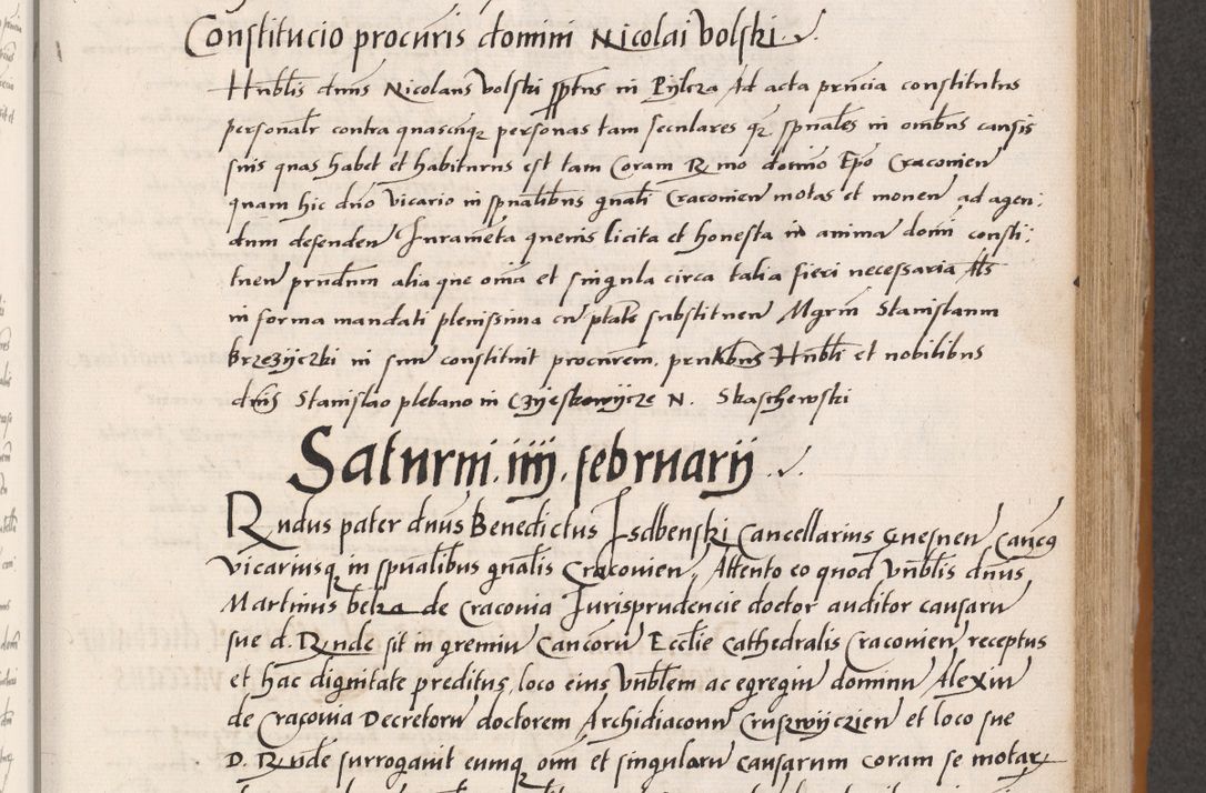 Zdjęcie nr 295 dla obiektu archiwalnego: Acta actorum coram reverendo patre domino Benedicto Isdbienski cancellario Gnesnesi, canonico et reverendissimi in Christo patris et domini domini Petri Dei gratia archiepiscopi Gnesnensis et episcopi Cracoviensis sedisque apostolice legati nati et primatis Regni Polonie, vicarioque in spiritualibus generali Cracoviensi ad annum Domini millesimum quingentisimum quadragesimum primum, cuius indictio est quatuordecima, pontificatus sanctissimi in Christo patris et domini nostri domini Pauli divina providencia pape tercii, anno ipsius septimo, feliciter continuantur. Dii cepta secundent