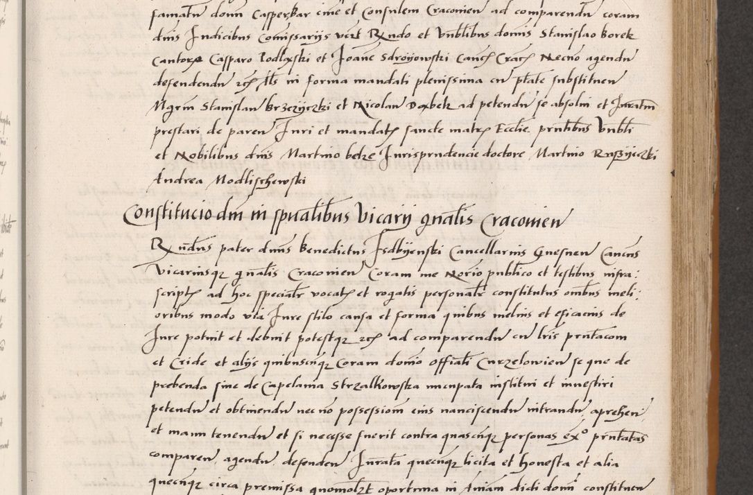 Zdjęcie nr 293 dla obiektu archiwalnego: Acta actorum coram reverendo patre domino Benedicto Isdbienski cancellario Gnesnesi, canonico et reverendissimi in Christo patris et domini domini Petri Dei gratia archiepiscopi Gnesnensis et episcopi Cracoviensis sedisque apostolice legati nati et primatis Regni Polonie, vicarioque in spiritualibus generali Cracoviensi ad annum Domini millesimum quingentisimum quadragesimum primum, cuius indictio est quatuordecima, pontificatus sanctissimi in Christo patris et domini nostri domini Pauli divina providencia pape tercii, anno ipsius septimo, feliciter continuantur. Dii cepta secundent