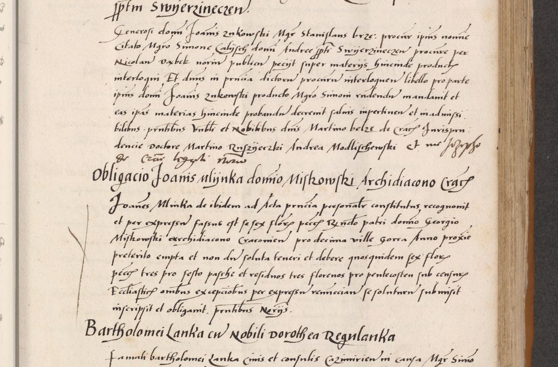 Zdjęcie nr 291 dla obiektu archiwalnego: Acta actorum coram reverendo patre domino Benedicto Isdbienski cancellario Gnesnesi, canonico et reverendissimi in Christo patris et domini domini Petri Dei gratia archiepiscopi Gnesnensis et episcopi Cracoviensis sedisque apostolice legati nati et primatis Regni Polonie, vicarioque in spiritualibus generali Cracoviensi ad annum Domini millesimum quingentisimum quadragesimum primum, cuius indictio est quatuordecima, pontificatus sanctissimi in Christo patris et domini nostri domini Pauli divina providencia pape tercii, anno ipsius septimo, feliciter continuantur. Dii cepta secundent