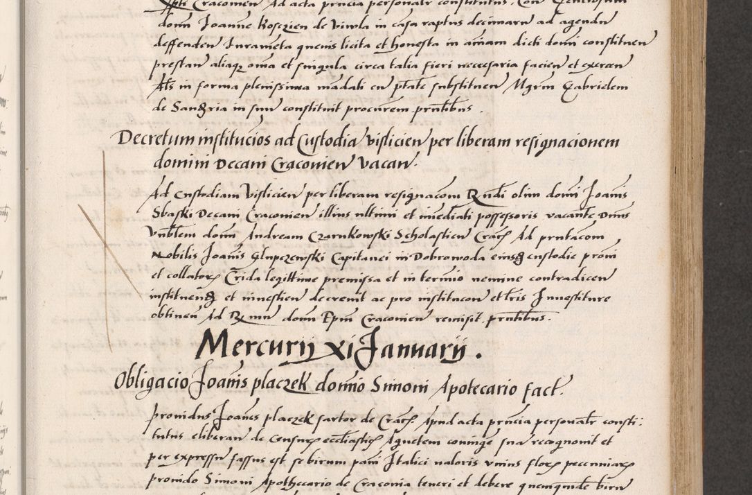 Zdjęcie nr 269 dla obiektu archiwalnego: Acta actorum coram reverendo patre domino Benedicto Isdbienski cancellario Gnesnesi, canonico et reverendissimi in Christo patris et domini domini Petri Dei gratia archiepiscopi Gnesnensis et episcopi Cracoviensis sedisque apostolice legati nati et primatis Regni Polonie, vicarioque in spiritualibus generali Cracoviensi ad annum Domini millesimum quingentisimum quadragesimum primum, cuius indictio est quatuordecima, pontificatus sanctissimi in Christo patris et domini nostri domini Pauli divina providencia pape tercii, anno ipsius septimo, feliciter continuantur. Dii cepta secundent