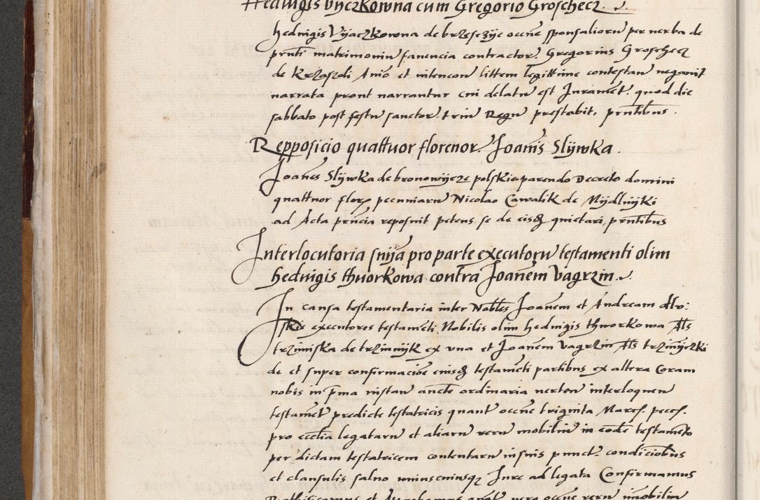 Zdjęcie nr 254 dla obiektu archiwalnego: Acta actorum coram reverendo patre domino Benedicto Isdbienski cancellario Gnesnesi, canonico et reverendissimi in Christo patris et domini domini Petri Dei gratia archiepiscopi Gnesnensis et episcopi Cracoviensis sedisque apostolice legati nati et primatis Regni Polonie, vicarioque in spiritualibus generali Cracoviensi ad annum Domini millesimum quingentisimum quadragesimum primum, cuius indictio est quatuordecima, pontificatus sanctissimi in Christo patris et domini nostri domini Pauli divina providencia pape tercii, anno ipsius septimo, feliciter continuantur. Dii cepta secundent