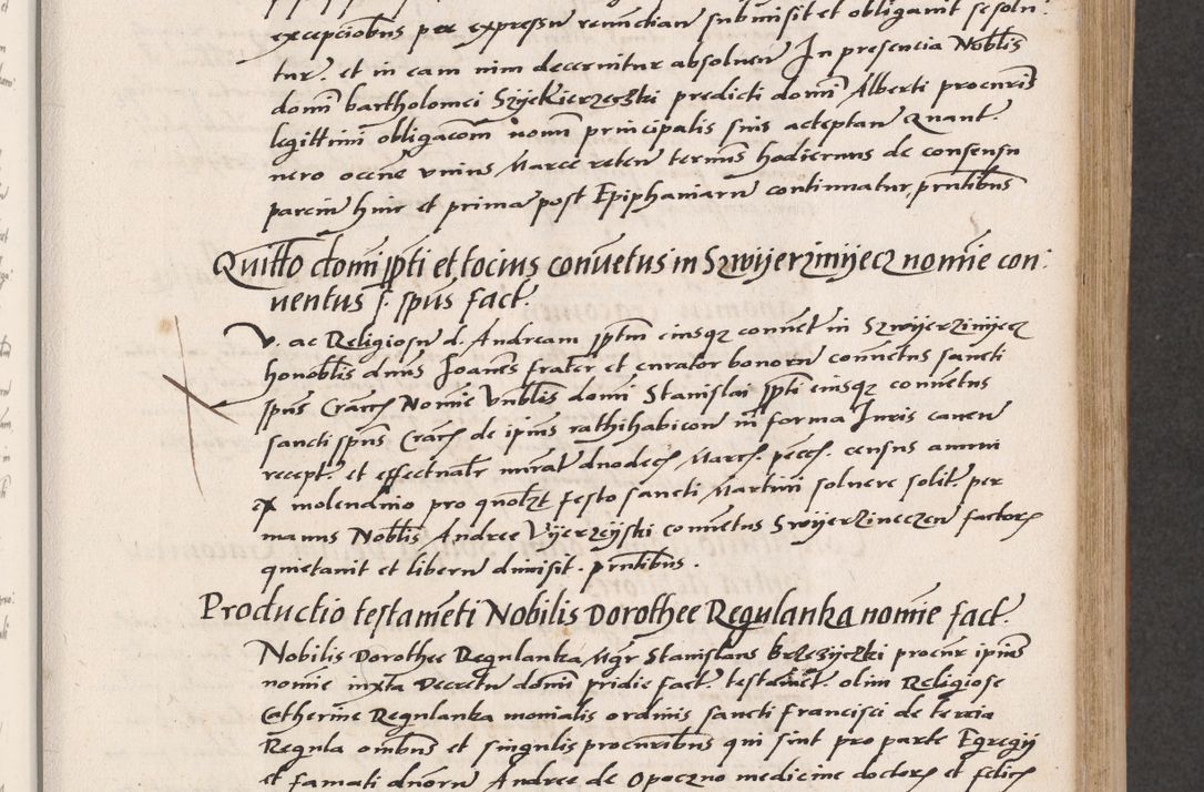 Zdjęcie nr 233 dla obiektu archiwalnego: Acta actorum coram reverendo patre domino Benedicto Isdbienski cancellario Gnesnesi, canonico et reverendissimi in Christo patris et domini domini Petri Dei gratia archiepiscopi Gnesnensis et episcopi Cracoviensis sedisque apostolice legati nati et primatis Regni Polonie, vicarioque in spiritualibus generali Cracoviensi ad annum Domini millesimum quingentisimum quadragesimum primum, cuius indictio est quatuordecima, pontificatus sanctissimi in Christo patris et domini nostri domini Pauli divina providencia pape tercii, anno ipsius septimo, feliciter continuantur. Dii cepta secundent