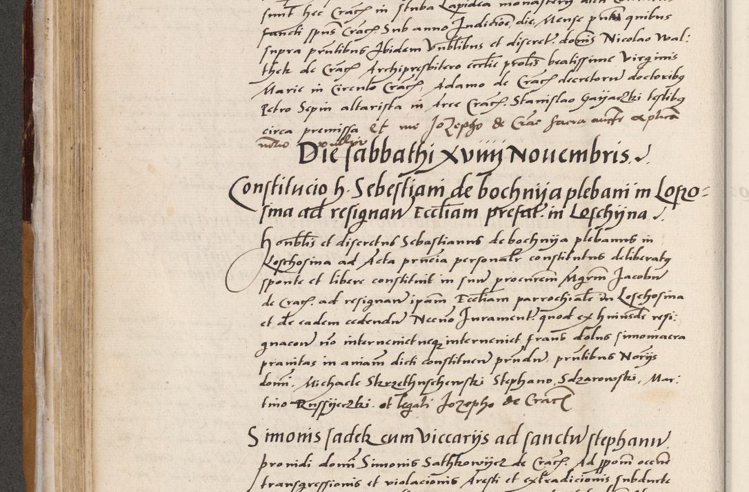 Zdjęcie nr 218 dla obiektu archiwalnego: Acta actorum coram reverendo patre domino Benedicto Isdbienski cancellario Gnesnesi, canonico et reverendissimi in Christo patris et domini domini Petri Dei gratia archiepiscopi Gnesnensis et episcopi Cracoviensis sedisque apostolice legati nati et primatis Regni Polonie, vicarioque in spiritualibus generali Cracoviensi ad annum Domini millesimum quingentisimum quadragesimum primum, cuius indictio est quatuordecima, pontificatus sanctissimi in Christo patris et domini nostri domini Pauli divina providencia pape tercii, anno ipsius septimo, feliciter continuantur. Dii cepta secundent