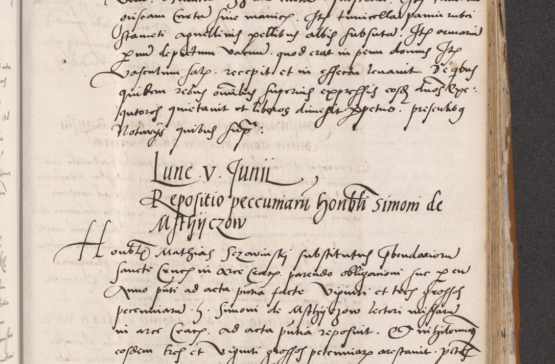 Zdjęcie nr 597 dla obiektu archiwalnego: Acta actorum coram reverendo patre domino Benedicto Isdbienski cancellario Gnesnesi, canonico et reverendissimi in Christo patris et domini domini Petri Dei gratia archiepiscopi Gnesnensis et episcopi Cracoviensis sedisque apostolice legati nati et primatis Regni Polonie, vicarioque in spiritualibus generali Cracoviensi ad annum Domini millesimum quingentisimum quadragesimum primum, cuius indictio est quatuordecima, pontificatus sanctissimi in Christo patris et domini nostri domini Pauli divina providencia pape tercii, anno ipsius septimo, feliciter continuantur. Dii cepta secundent
