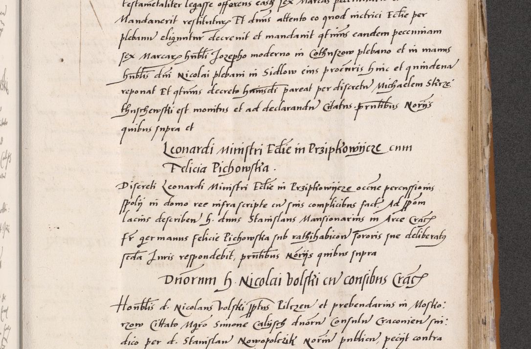Zdjęcie nr 587 dla obiektu archiwalnego: Acta actorum coram reverendo patre domino Benedicto Isdbienski cancellario Gnesnesi, canonico et reverendissimi in Christo patris et domini domini Petri Dei gratia archiepiscopi Gnesnensis et episcopi Cracoviensis sedisque apostolice legati nati et primatis Regni Polonie, vicarioque in spiritualibus generali Cracoviensi ad annum Domini millesimum quingentisimum quadragesimum primum, cuius indictio est quatuordecima, pontificatus sanctissimi in Christo patris et domini nostri domini Pauli divina providencia pape tercii, anno ipsius septimo, feliciter continuantur. Dii cepta secundent