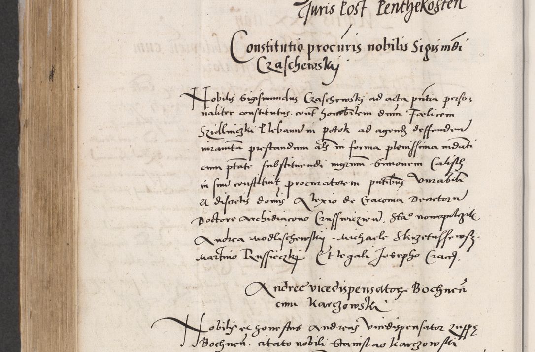 Zdjęcie nr 580 dla obiektu archiwalnego: Acta actorum coram reverendo patre domino Benedicto Isdbienski cancellario Gnesnesi, canonico et reverendissimi in Christo patris et domini domini Petri Dei gratia archiepiscopi Gnesnensis et episcopi Cracoviensis sedisque apostolice legati nati et primatis Regni Polonie, vicarioque in spiritualibus generali Cracoviensi ad annum Domini millesimum quingentisimum quadragesimum primum, cuius indictio est quatuordecima, pontificatus sanctissimi in Christo patris et domini nostri domini Pauli divina providencia pape tercii, anno ipsius septimo, feliciter continuantur. Dii cepta secundent