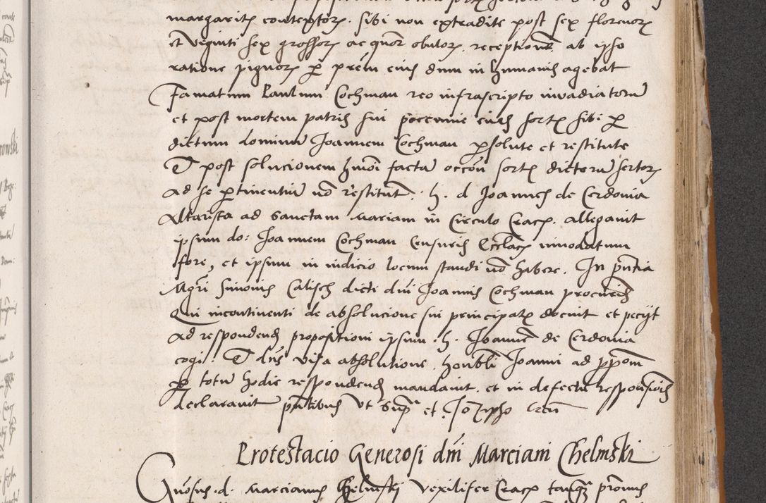 Zdjęcie nr 573 dla obiektu archiwalnego: Acta actorum coram reverendo patre domino Benedicto Isdbienski cancellario Gnesnesi, canonico et reverendissimi in Christo patris et domini domini Petri Dei gratia archiepiscopi Gnesnensis et episcopi Cracoviensis sedisque apostolice legati nati et primatis Regni Polonie, vicarioque in spiritualibus generali Cracoviensi ad annum Domini millesimum quingentisimum quadragesimum primum, cuius indictio est quatuordecima, pontificatus sanctissimi in Christo patris et domini nostri domini Pauli divina providencia pape tercii, anno ipsius septimo, feliciter continuantur. Dii cepta secundent