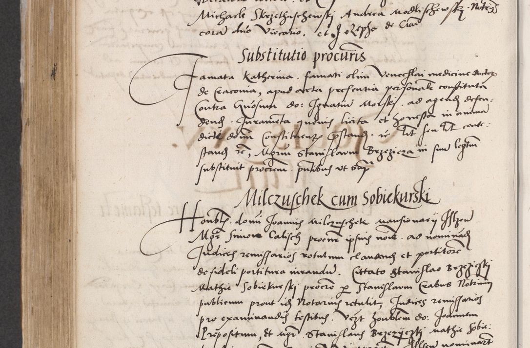 Zdjęcie nr 570 dla obiektu archiwalnego: Acta actorum coram reverendo patre domino Benedicto Isdbienski cancellario Gnesnesi, canonico et reverendissimi in Christo patris et domini domini Petri Dei gratia archiepiscopi Gnesnensis et episcopi Cracoviensis sedisque apostolice legati nati et primatis Regni Polonie, vicarioque in spiritualibus generali Cracoviensi ad annum Domini millesimum quingentisimum quadragesimum primum, cuius indictio est quatuordecima, pontificatus sanctissimi in Christo patris et domini nostri domini Pauli divina providencia pape tercii, anno ipsius septimo, feliciter continuantur. Dii cepta secundent