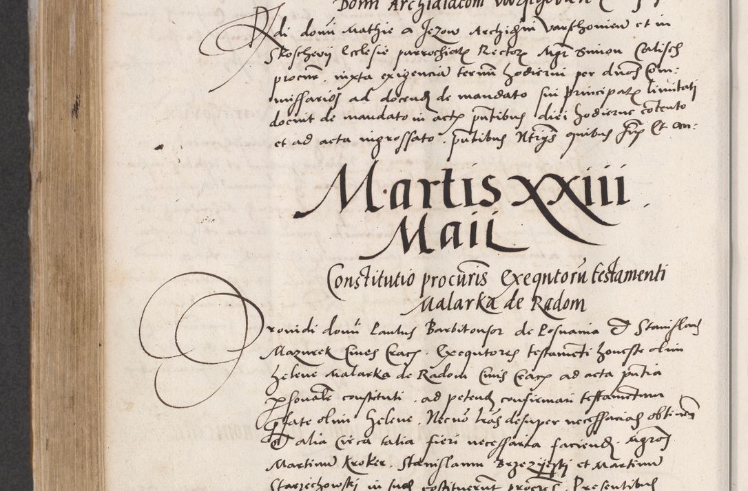 Zdjęcie nr 566 dla obiektu archiwalnego: Acta actorum coram reverendo patre domino Benedicto Isdbienski cancellario Gnesnesi, canonico et reverendissimi in Christo patris et domini domini Petri Dei gratia archiepiscopi Gnesnensis et episcopi Cracoviensis sedisque apostolice legati nati et primatis Regni Polonie, vicarioque in spiritualibus generali Cracoviensi ad annum Domini millesimum quingentisimum quadragesimum primum, cuius indictio est quatuordecima, pontificatus sanctissimi in Christo patris et domini nostri domini Pauli divina providencia pape tercii, anno ipsius septimo, feliciter continuantur. Dii cepta secundent