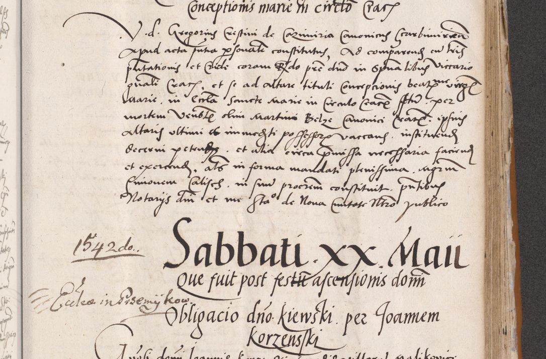 Zdjęcie nr 555 dla obiektu archiwalnego: Acta actorum coram reverendo patre domino Benedicto Isdbienski cancellario Gnesnesi, canonico et reverendissimi in Christo patris et domini domini Petri Dei gratia archiepiscopi Gnesnensis et episcopi Cracoviensis sedisque apostolice legati nati et primatis Regni Polonie, vicarioque in spiritualibus generali Cracoviensi ad annum Domini millesimum quingentisimum quadragesimum primum, cuius indictio est quatuordecima, pontificatus sanctissimi in Christo patris et domini nostri domini Pauli divina providencia pape tercii, anno ipsius septimo, feliciter continuantur. Dii cepta secundent