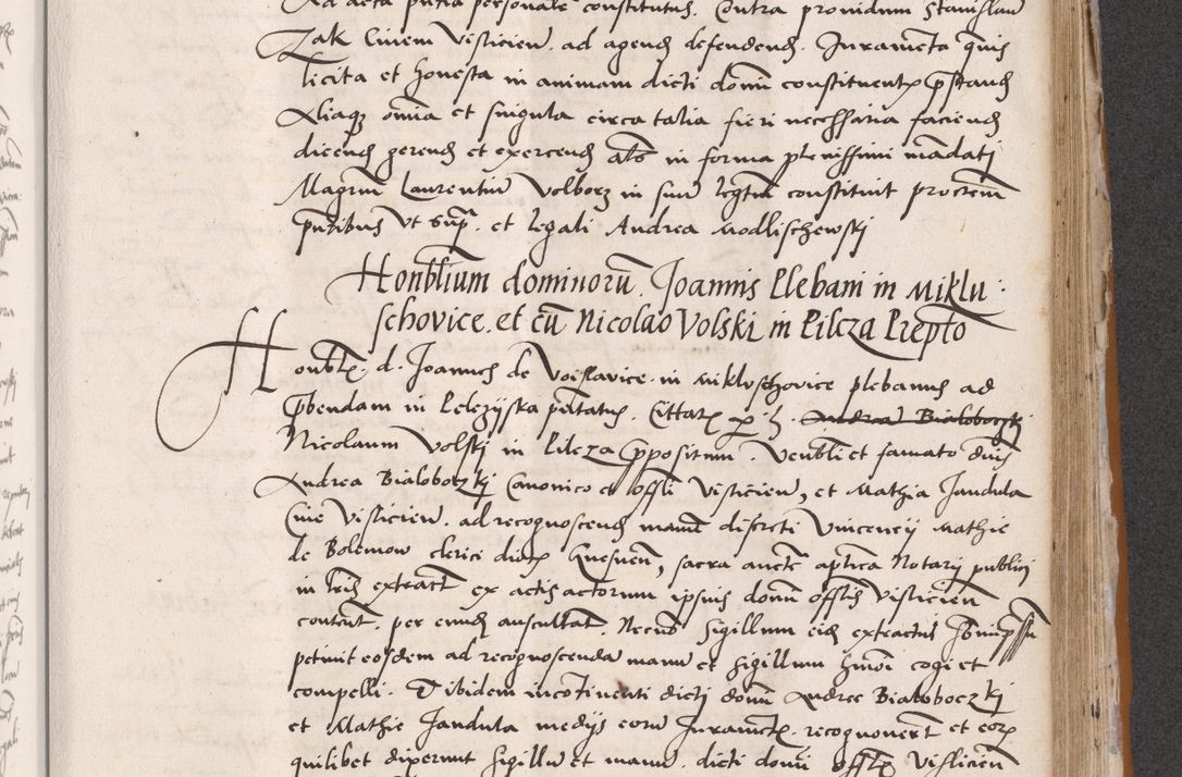 Zdjęcie nr 549 dla obiektu archiwalnego: Acta actorum coram reverendo patre domino Benedicto Isdbienski cancellario Gnesnesi, canonico et reverendissimi in Christo patris et domini domini Petri Dei gratia archiepiscopi Gnesnensis et episcopi Cracoviensis sedisque apostolice legati nati et primatis Regni Polonie, vicarioque in spiritualibus generali Cracoviensi ad annum Domini millesimum quingentisimum quadragesimum primum, cuius indictio est quatuordecima, pontificatus sanctissimi in Christo patris et domini nostri domini Pauli divina providencia pape tercii, anno ipsius septimo, feliciter continuantur. Dii cepta secundent