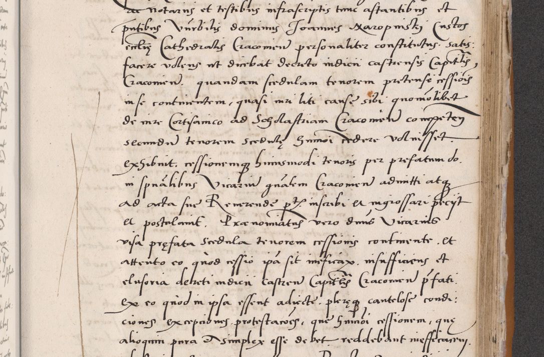 Zdjęcie nr 541 dla obiektu archiwalnego: Acta actorum coram reverendo patre domino Benedicto Isdbienski cancellario Gnesnesi, canonico et reverendissimi in Christo patris et domini domini Petri Dei gratia archiepiscopi Gnesnensis et episcopi Cracoviensis sedisque apostolice legati nati et primatis Regni Polonie, vicarioque in spiritualibus generali Cracoviensi ad annum Domini millesimum quingentisimum quadragesimum primum, cuius indictio est quatuordecima, pontificatus sanctissimi in Christo patris et domini nostri domini Pauli divina providencia pape tercii, anno ipsius septimo, feliciter continuantur. Dii cepta secundent