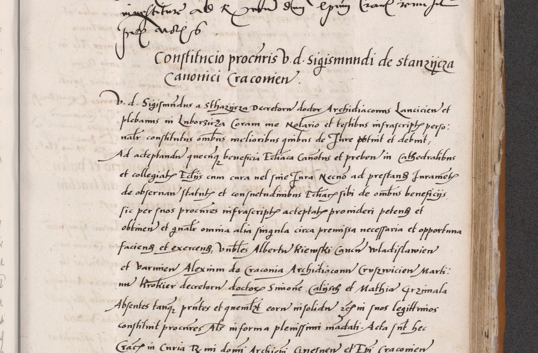 Zdjęcie nr 537 dla obiektu archiwalnego: Acta actorum coram reverendo patre domino Benedicto Isdbienski cancellario Gnesnesi, canonico et reverendissimi in Christo patris et domini domini Petri Dei gratia archiepiscopi Gnesnensis et episcopi Cracoviensis sedisque apostolice legati nati et primatis Regni Polonie, vicarioque in spiritualibus generali Cracoviensi ad annum Domini millesimum quingentisimum quadragesimum primum, cuius indictio est quatuordecima, pontificatus sanctissimi in Christo patris et domini nostri domini Pauli divina providencia pape tercii, anno ipsius septimo, feliciter continuantur. Dii cepta secundent